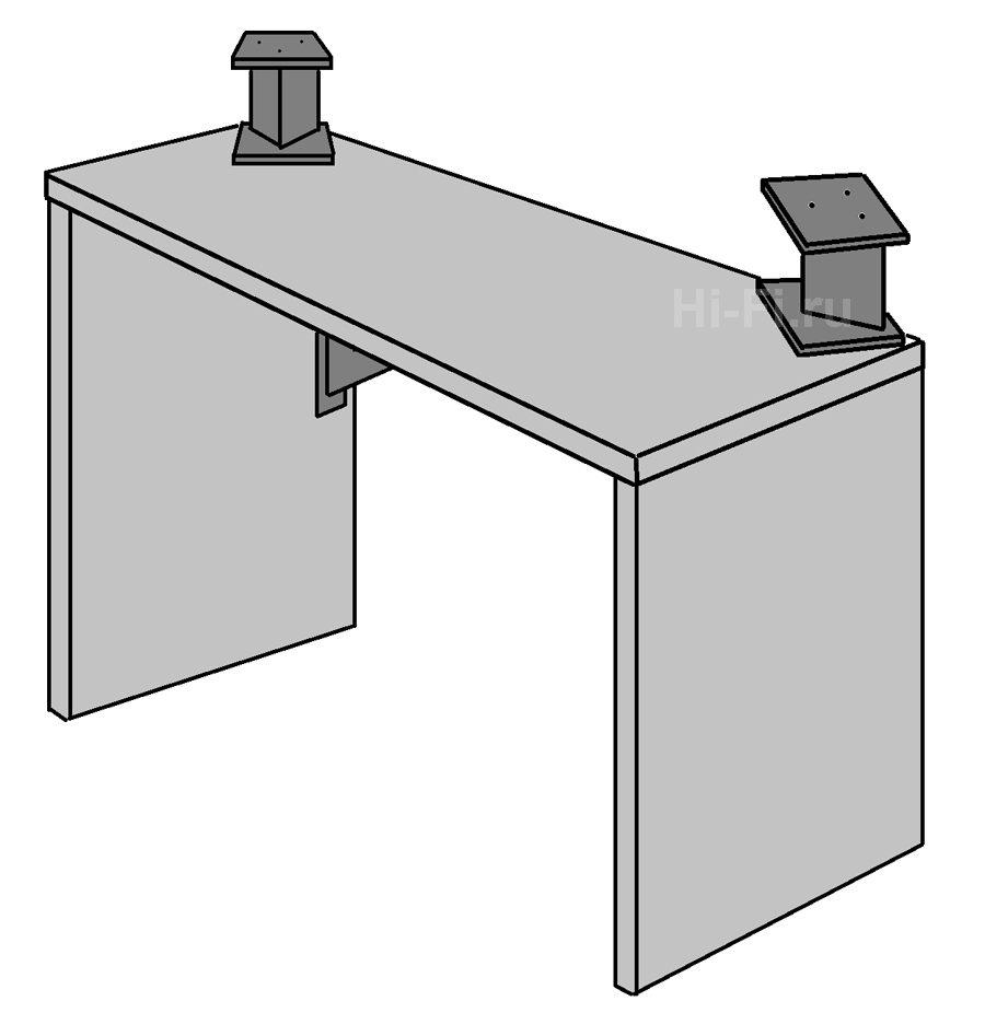 Схема недорогого "акустического" стола с подставками для АС