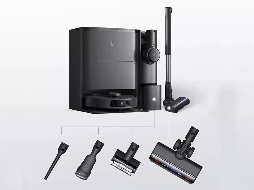 Робот-пылесос с многофункциональной док-станцией + ручной аккумуляторный пылесос ECOVACS DEEBOT T30S COMBO