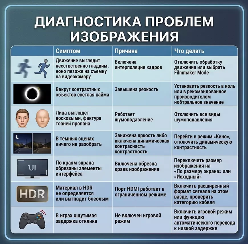 Диагностика проблем изображения
