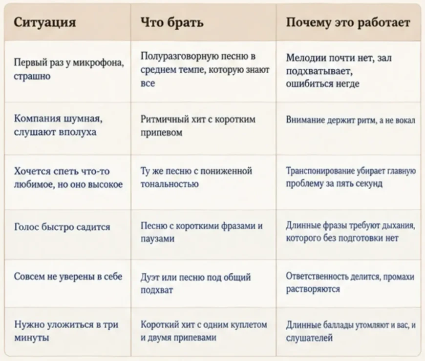 Что спеть в караоке, если нет слуха и голоса - простые песни