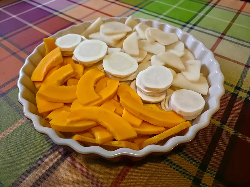 Гратен с осенними овощами