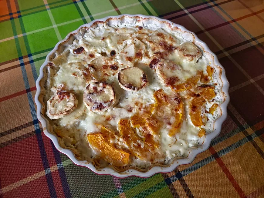 Гратен с осенними овощами