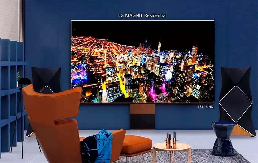 136-дюймовый телевизор LG Magnit 4K Micro LED и акустические системы Bang & Olufsen Beolab 90