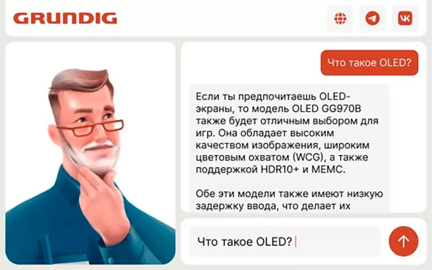 Папа Grundig – виртуальный консультант для шопинга