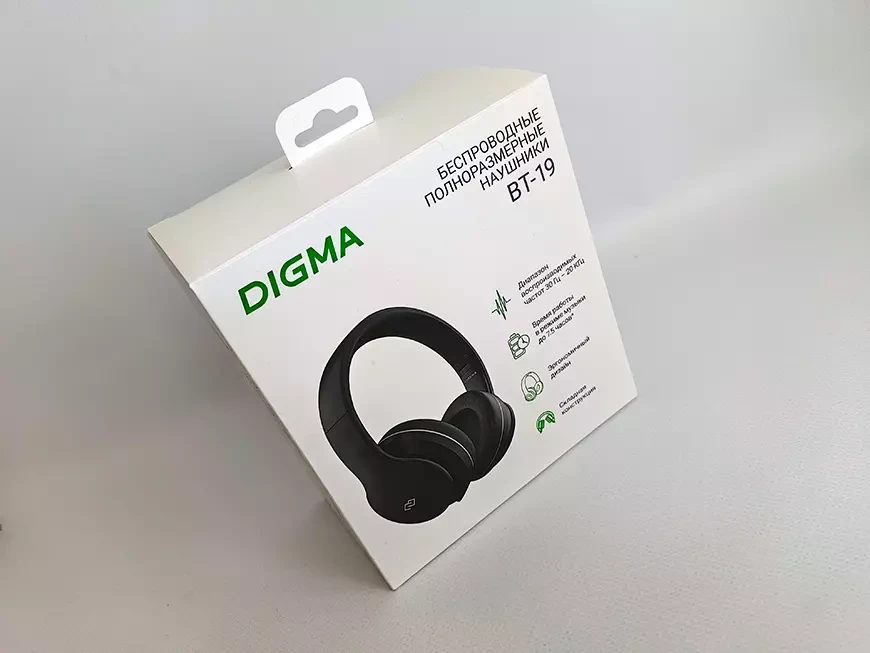 Накладные беспроводные наушники с системой шумоподавления DIGMA BT-19