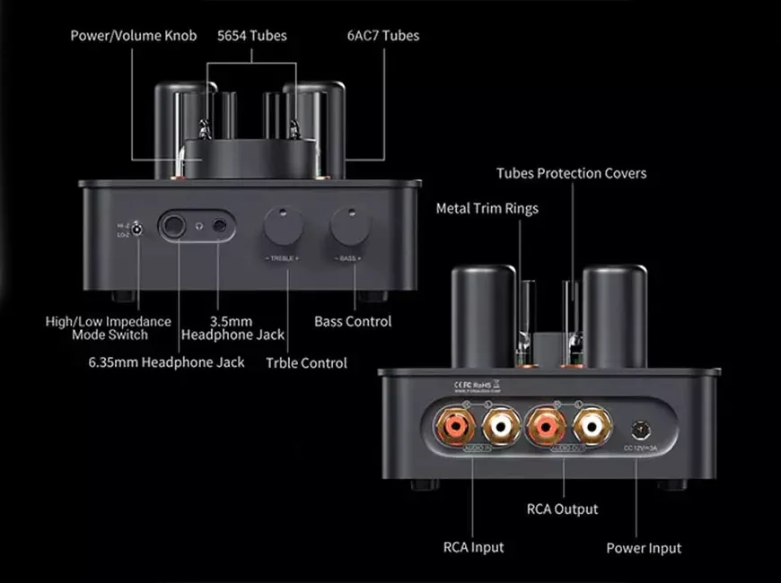 Ламповый усилитель для наушников Fosi Audio GR70