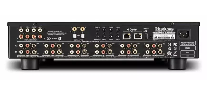 6-зонный матричный предварительный усилитель McIntosh CR106