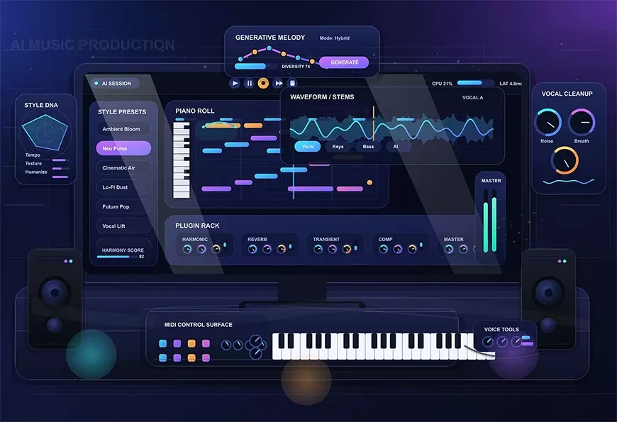 Deezer – музыка, созданная ИИ, уже составляет 44% новых загрузок