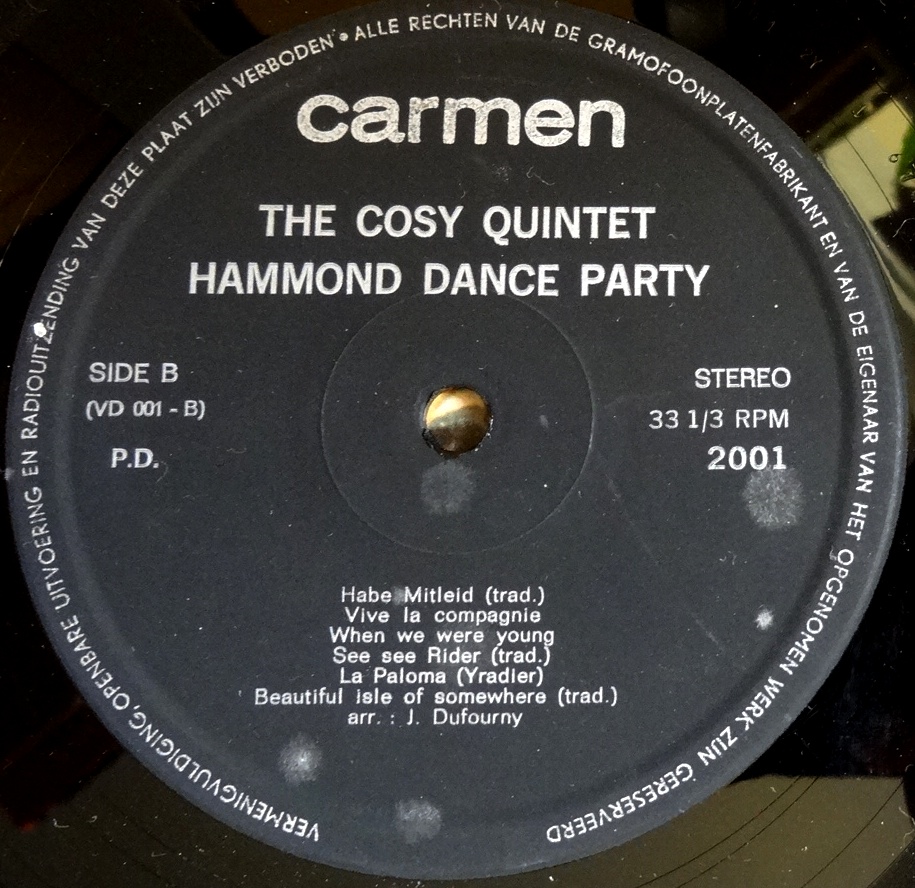 Винил The Cosy Quintet Hammond Dance Party/ Netherlands HiFi.ru