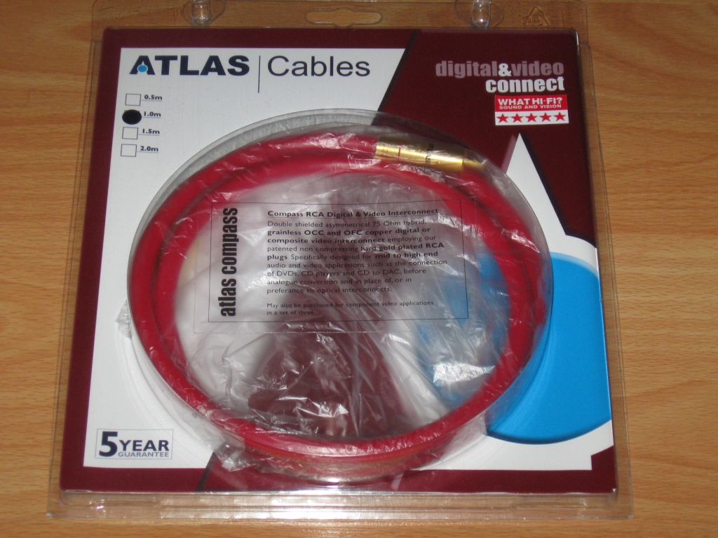 Кабель цифровой коаксиальный ATLAS Compass RCARCA 1,0m HiFi.ru
