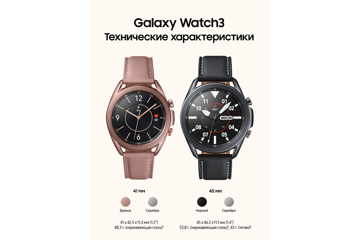 Различия часов. Самсунг галакси вотч 3. Samsung Galaxy watch3 Titan 45 мм.