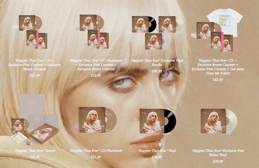 Новый альбом Billie Eilish выйдет на виниле в нескольких вариантах