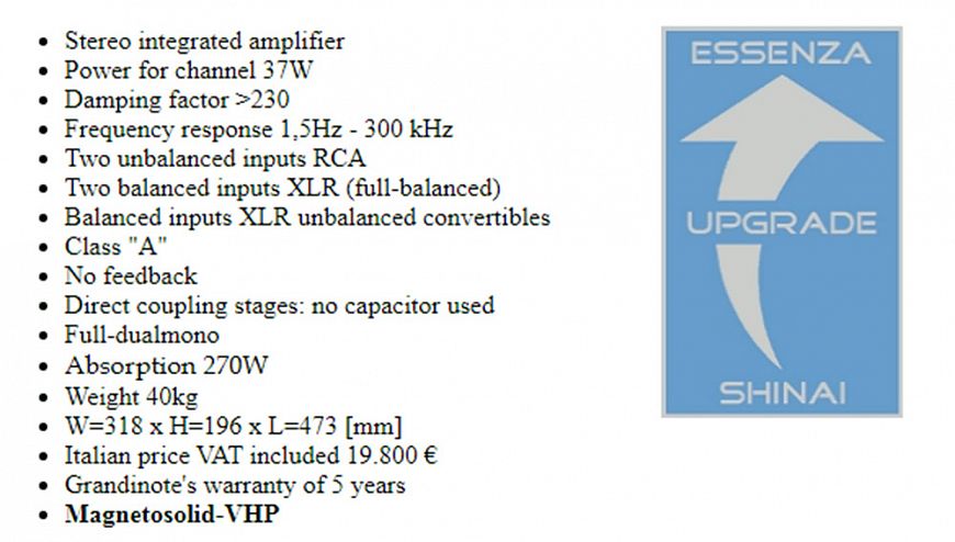 Интегральный усилитель Grandinote Essenza