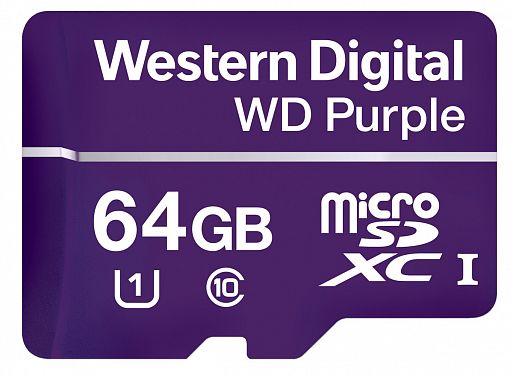 Карта памяти для устройств видеонаблюдения Western Digital Purple microSD