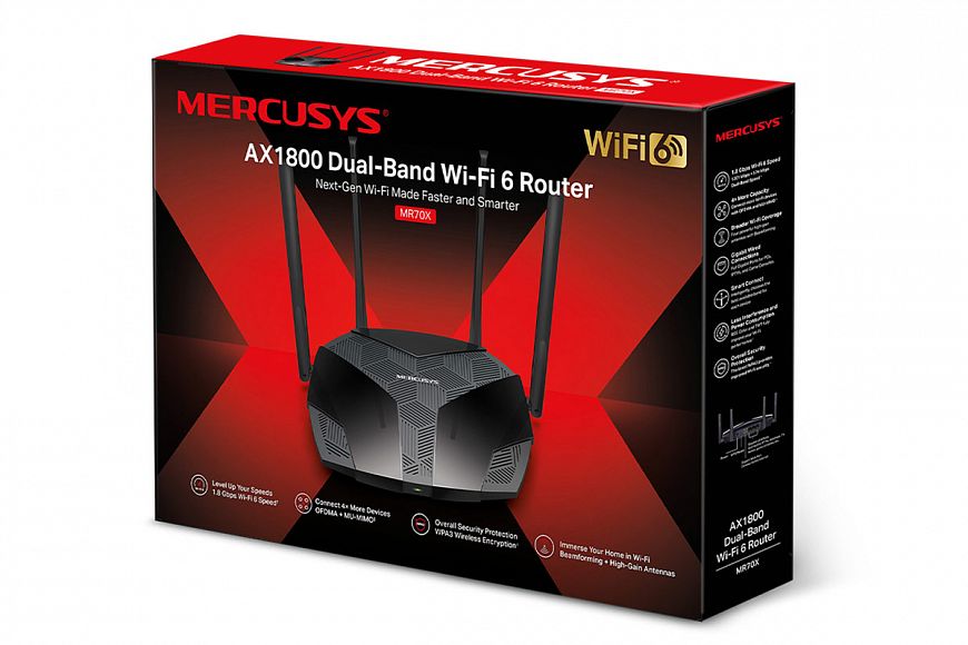 Mercusys MR70X — двухдиапазонный гигабитный Wi-Fi 6 роутер