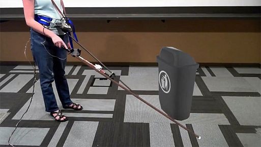 VR-трость с тактильной отдачей для слепых от Microsoft