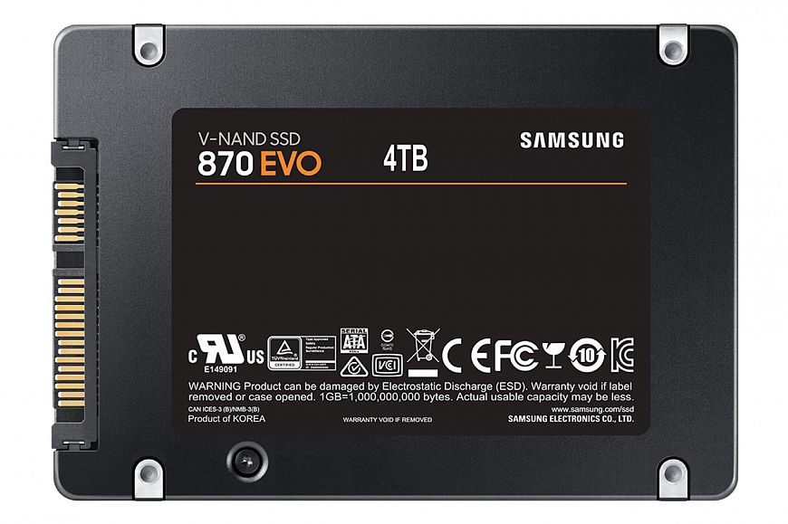 Samsung официально представила SSD-накопители серии SATA 870 EVO